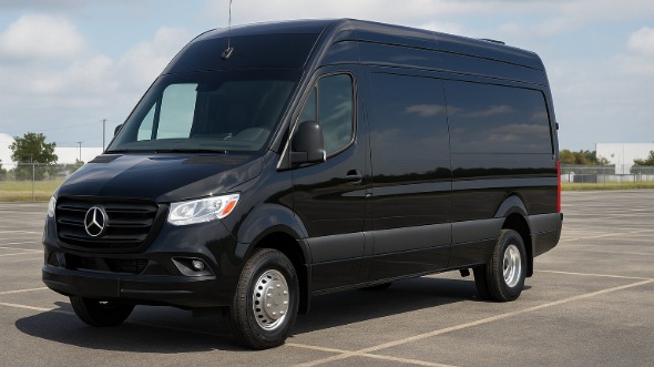 Exterior of Waterbury Party Bus Company's 14 Passenger Sprinter Limousine in Stratford