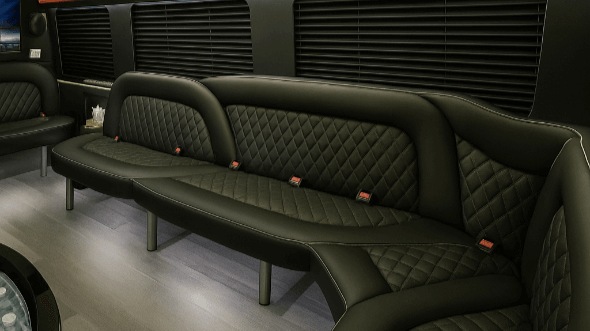 Interior of Waterbury Party Bus Company's 18 Passenger Party Bus in New Haven