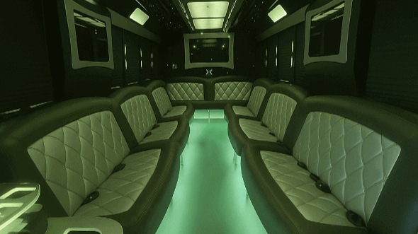 Interior of Waterbury Party Bus Company's 20 Passenger Party Bus in Danbury