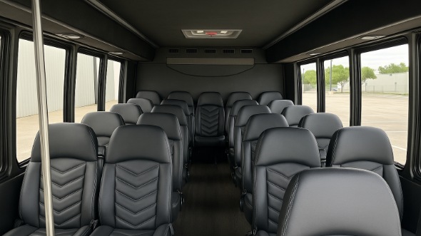 Interior of Waterbury Party Bus Company's 25 Passenger Mini Bus in Waterbury