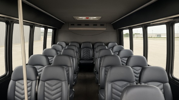 Interior of Waterbury Party Bus Company's 35 Passenger Mini Bus in Waterbury