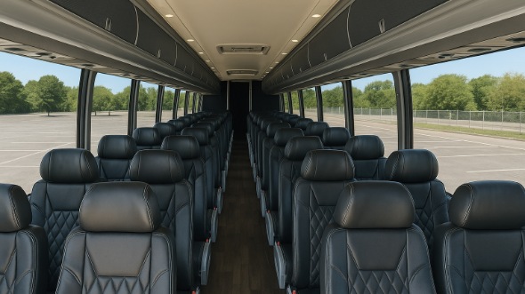Interior of Waterbury Party Bus Company's 40 Passenger Charter Bus in Waterbury