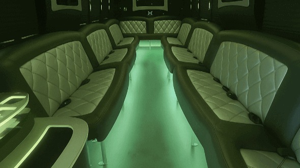 Interior of Waterbury Party Bus Company's 40 Passenger Party Bus in Danbury