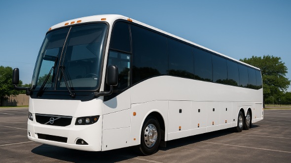 Exterior of Waterbury Party Bus Company's 45 Passenger Charter Bus in Waterbury
