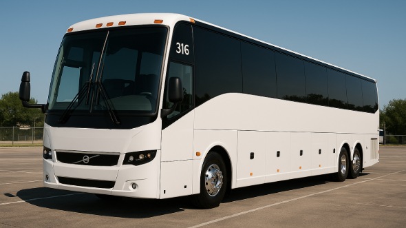 Exterior of Waterbury Party Bus Company's 47 Passenger Charter Bus in Waterbury