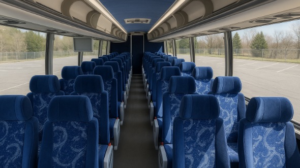 Interior of Waterbury Party Bus Company's 48 Passenger Charter Bus in Waterbury