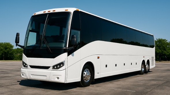 Exterior of Waterbury Party Bus Company's 55 Passenger Charter Bus in Waterbury