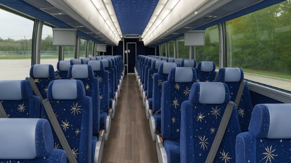 Interior of Waterbury Party Bus Company's ADA Charter Bus in Waterbury